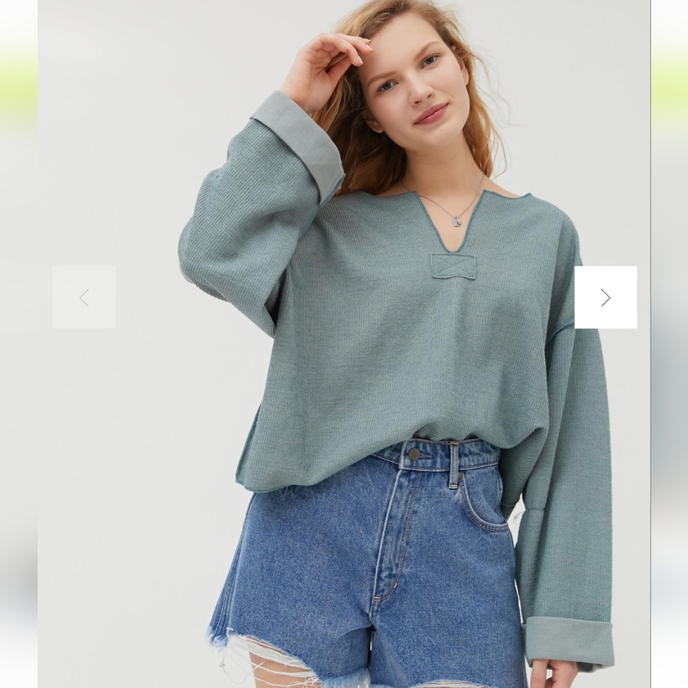 Urban Outfitters Jax Inside Out Notch Neck Top Oversized Medium